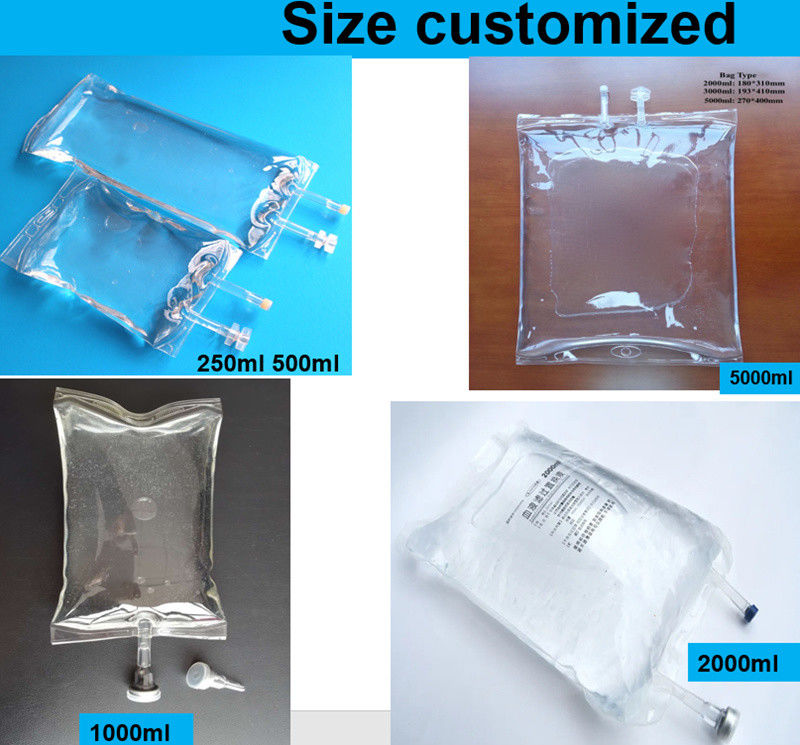 大容量 2000ml 3000ml 5000ml 7mm 獣医用 単品 PVC インフュージョン IV バッグ