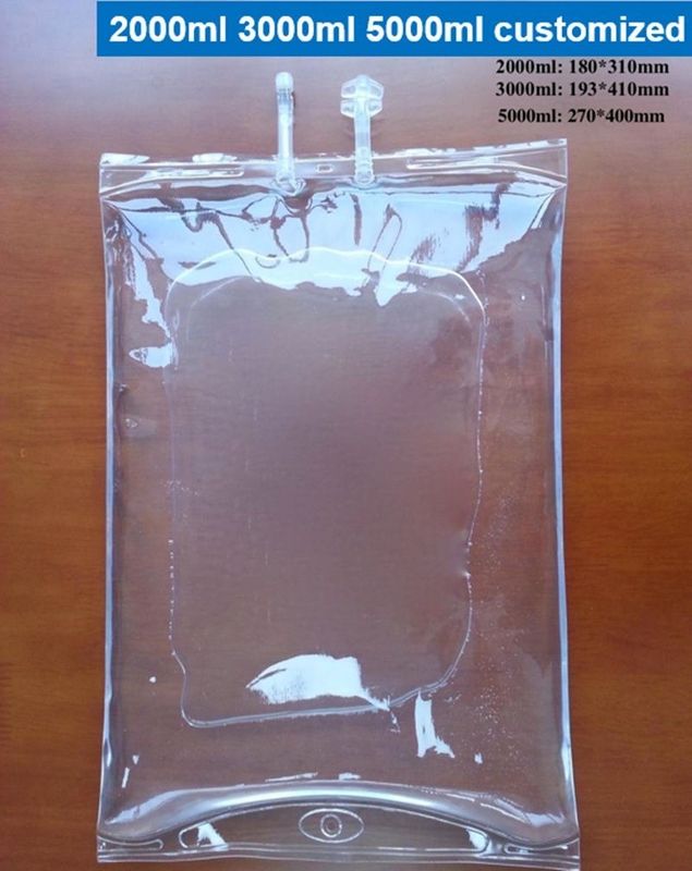500ml IV 溶液 医療用液体袋 ダブルチューブ インフュージョンバッグ 非 DEHP 空のIV バッグ シングルポート