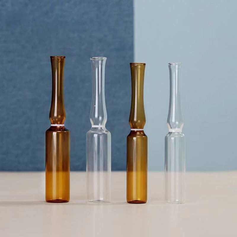 1ml 2ml 5ml ブレイキングリング 透明アンバーガラス アンプル USP I 医薬品 梱包 ISO 標準のガラスアンプル