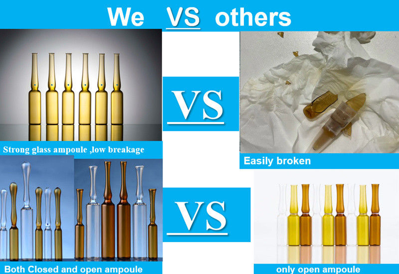 1ml 2ml 5ml 10ml YBB USP ボロシリケートガラス空きアンプル 透明アンバーガラスアンプル Pharmac