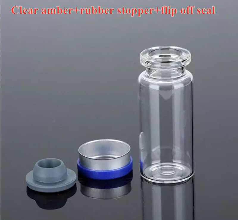 薬剤 5ml 10ml 空のアンバー クリア インジェクション 管状の医療用 ガラスボトル ブチルゴムタップのボトル