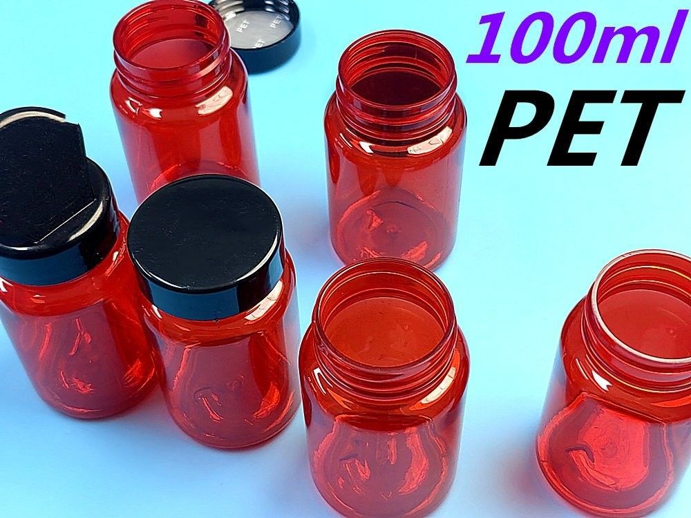 高品質 100ml レッド 空のペットピル 錠剤 カルシウム 薬剤容器 医薬品 ビタミン カプセル 薬瓶