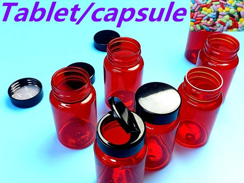 高品質 100ml レッド 空のペットピル 錠剤 カルシウム 薬剤容器 医薬品 ビタミン カプセル 薬瓶