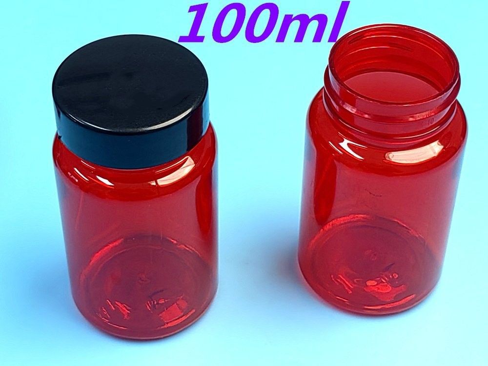 PETプラスチック 赤 100ml 150ml 固体薬瓶 カプセル 錠剤 ボトル 梱包容器 保健サプリメント ボトル