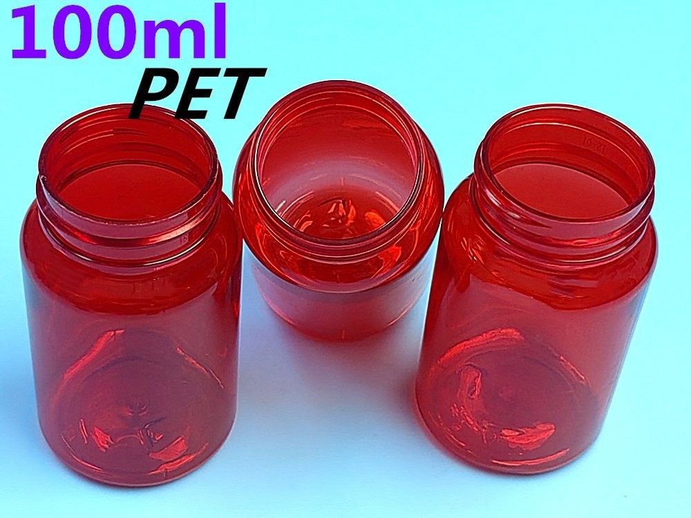 PETプラスチック 赤 100ml 150ml 固体薬瓶 カプセル 錠剤 ボトル 梱包容器 保健サプリメント ボトル