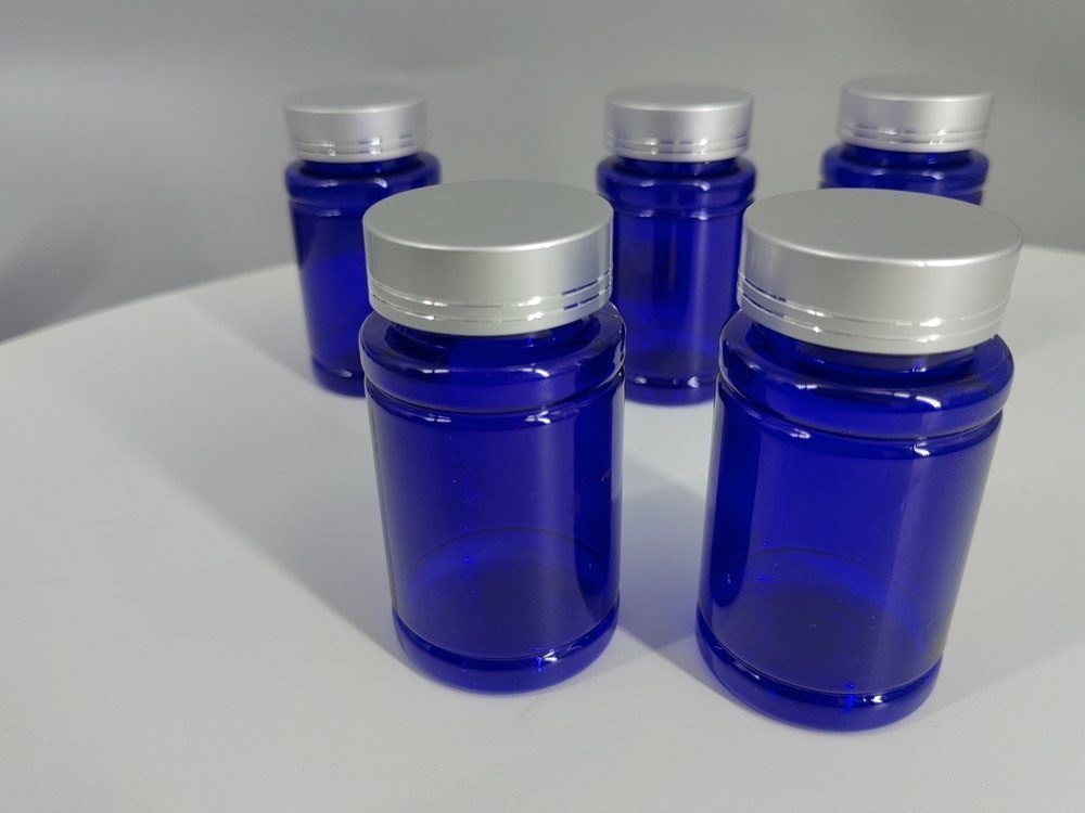 プラスチック ビタミン サプリメント ボトル PET カプセル タブレット 錠剤 ボトル 青 100ml 120ml プラスチック容器 薬剤 ボトル