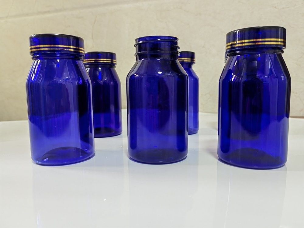 100cc 120cc 150cc 錠剤用プラスチックボトル カプセル 透明 青色 ペット用 再充填可能な プラスチック固体用薬ボトル