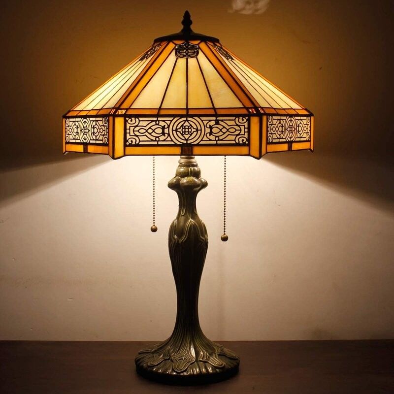 ヘクサゴン 30cm 40cm ホテル ルックステーブルランプ バー ベッドルーム リビング リビング 寝室 手作り LED ステンドグラス テーブルランプ