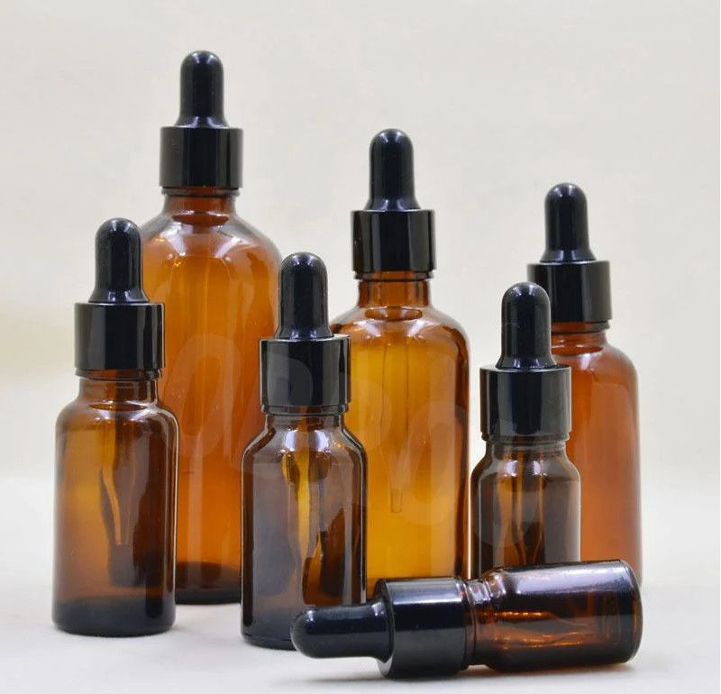 ホットセール 5ml 10ml 15ml 30ml 50ml アンバー血清 エッセンシャルオイル ボトル ガラスドロッパーボトル